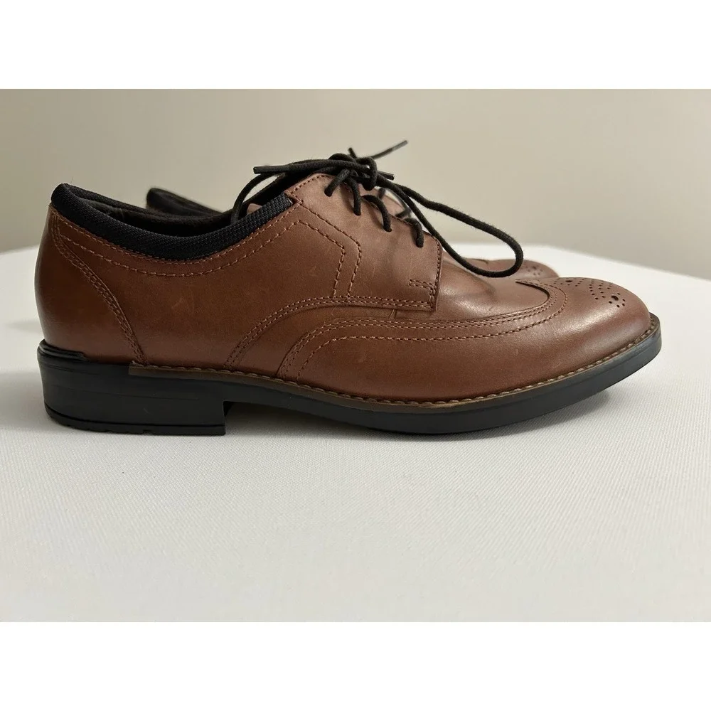 Rockport Men's Wingtip Oxford Dress Shoes Size 9 Brown Leather NWOT